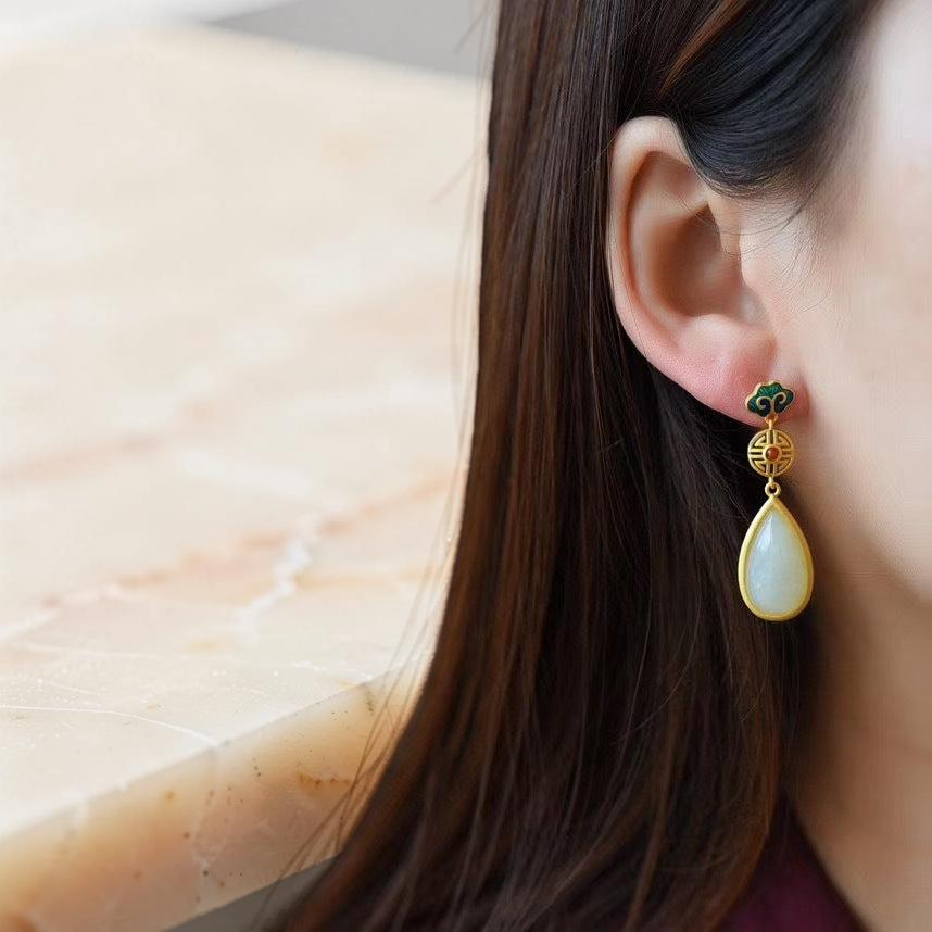 Boucles d'Oreilles Jade – Goutte de Paradis