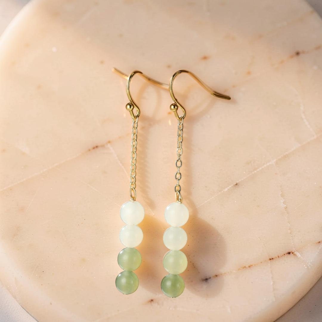 Boucles d'Oreilles Jade – Mélodie des Verts