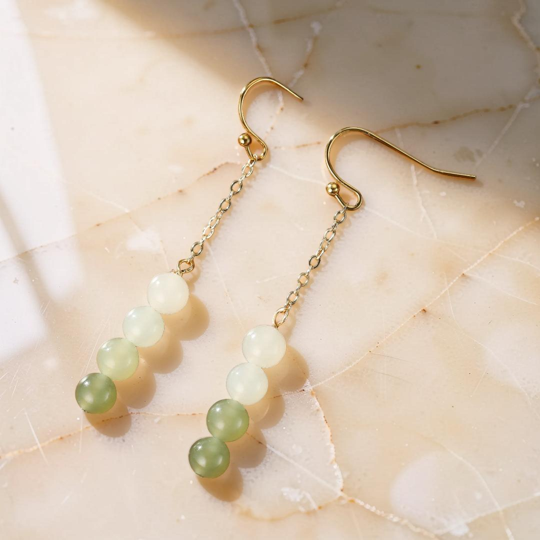 Boucles d'Oreilles Jade – Mélodie des Verts