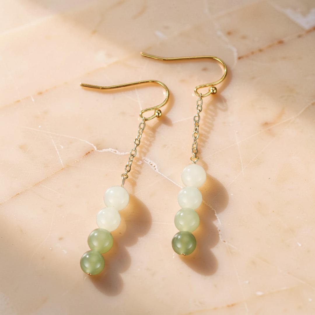 Boucles d'Oreilles Jade – Mélodie des Verts