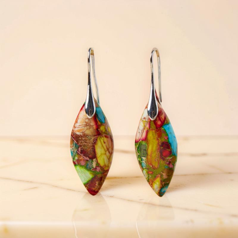 Boucles d'Oreilles Jaspe – Élégance Cachée