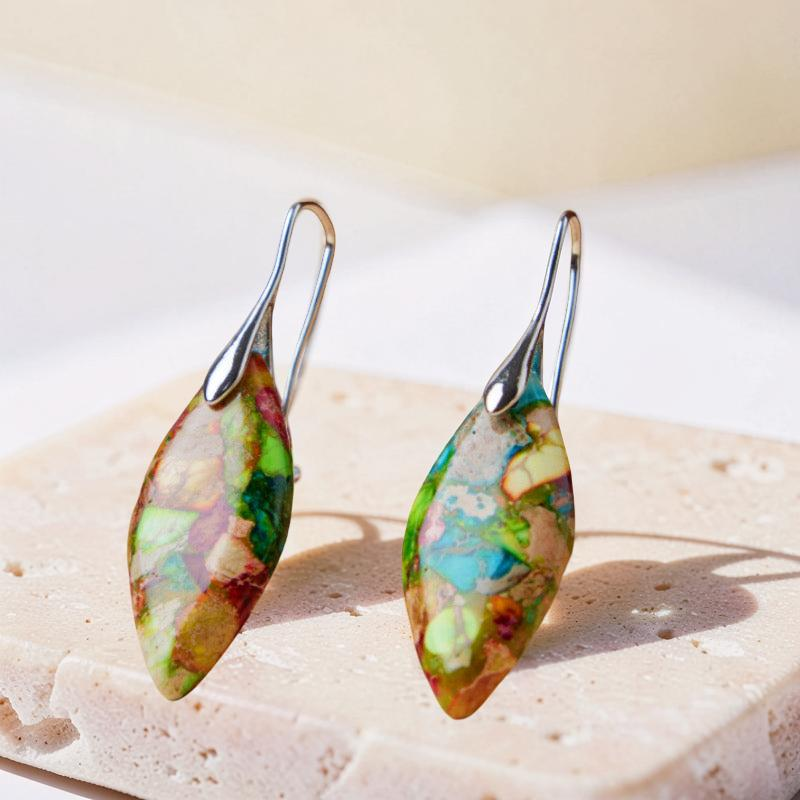 Boucles d'Oreilles Jaspe – Élégance Cachée