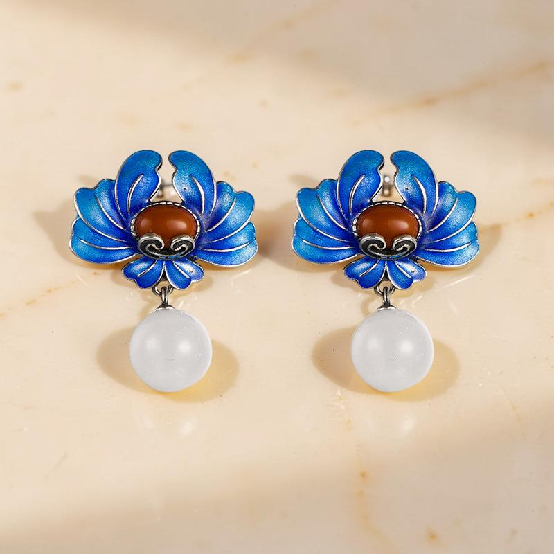 Boucles d'Oreilles Lotus – Beauté de Vintage, Argent 925