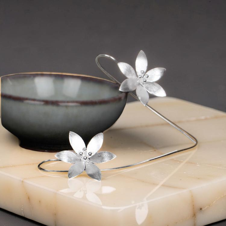 Boucles d'Oreilles - Lotus Éclos, Argent