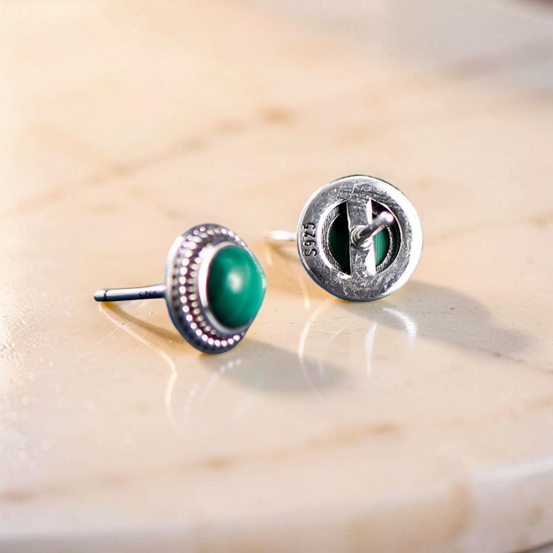 Boucles d'Oreilles Malachite ou Lapis Lazuli – Croissance, Argent 925