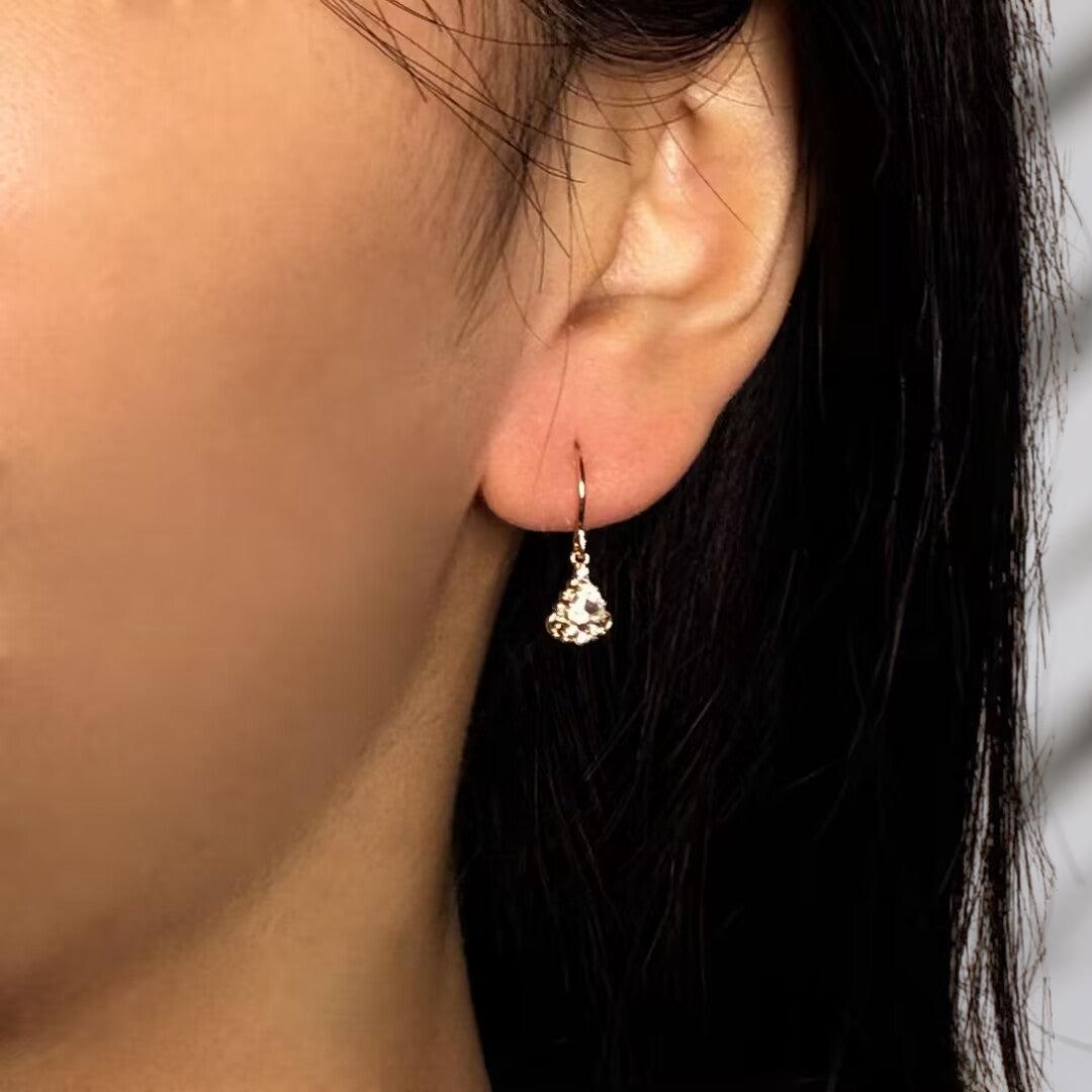 Boucles d'Oreilles Pierre de Lune – Féérie Royale, Argent Plaqué Or