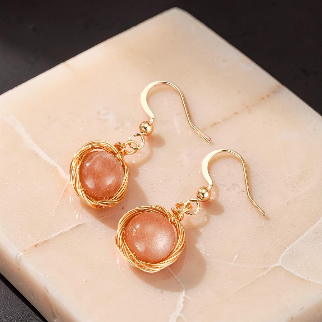 Boucles d'Oreilles Pierre de Soleil – Nids Solaires