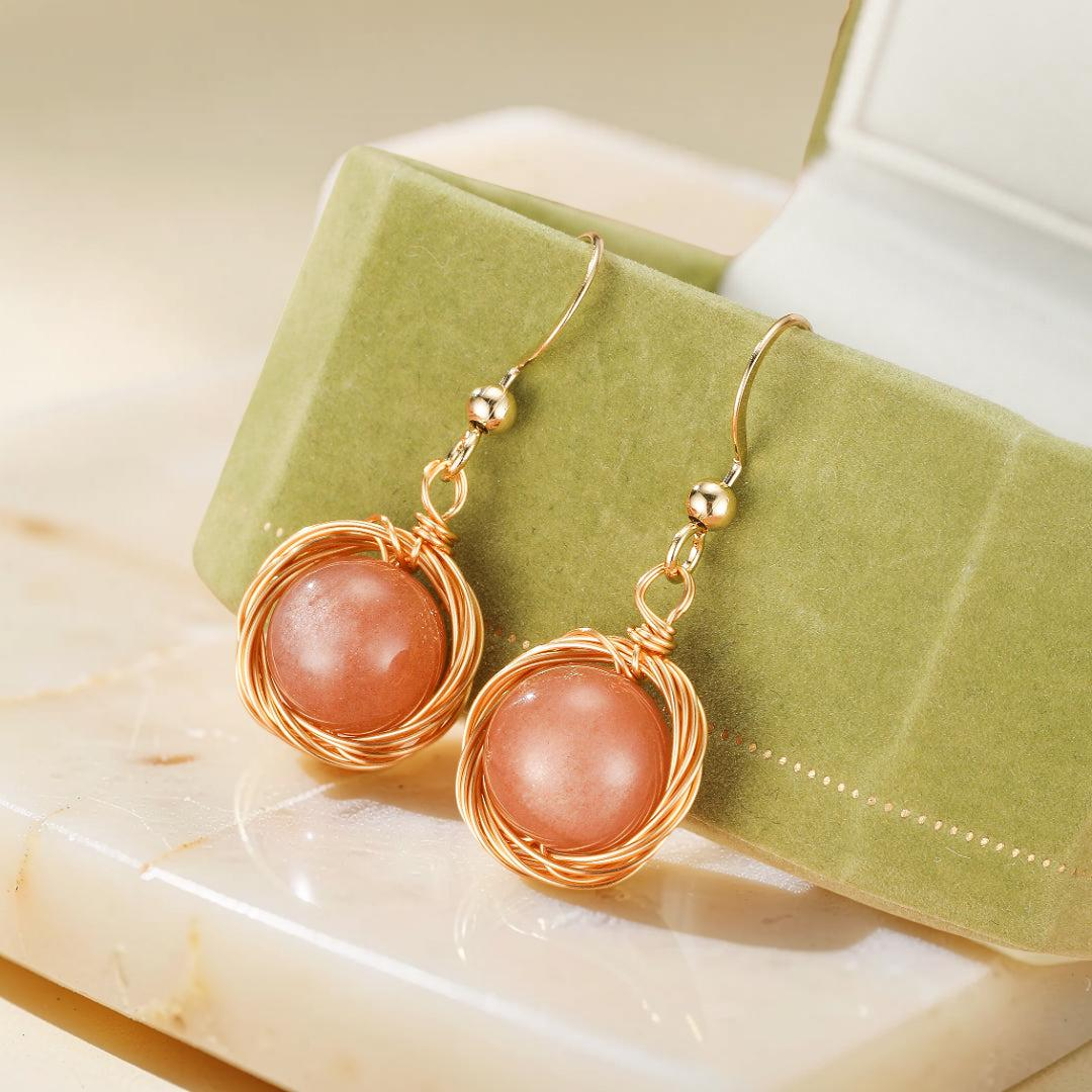 Boucles d'Oreilles Pierre de Soleil – Nids Solaires