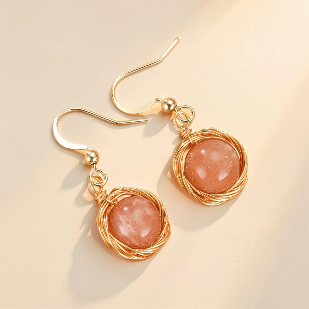 Boucles d'Oreilles Pierre de Soleil – Nids Solaires