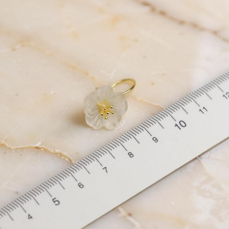 Boucles d'Oreilles Quartz Clair - Élégance Florale, Argent