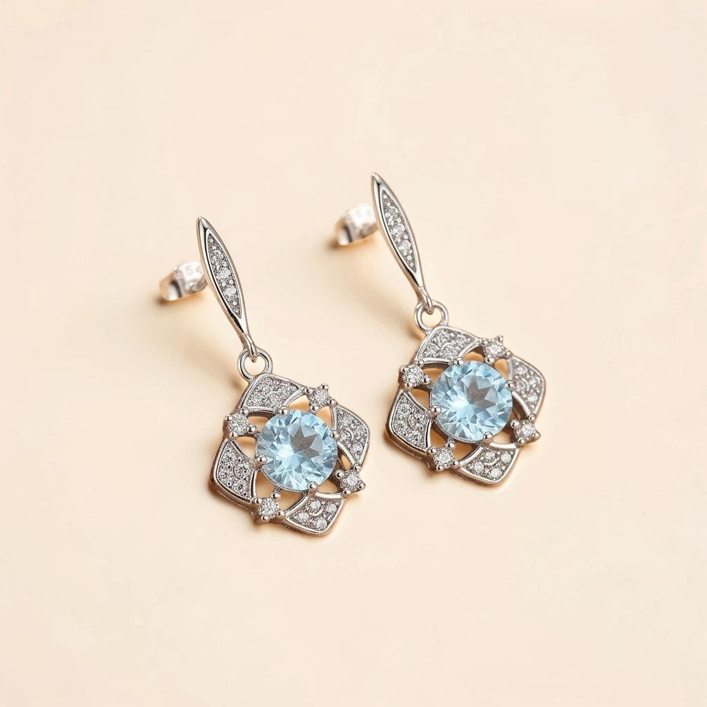 Boucles d'oreilles Topaze – Lumière d’Aurore, Argent