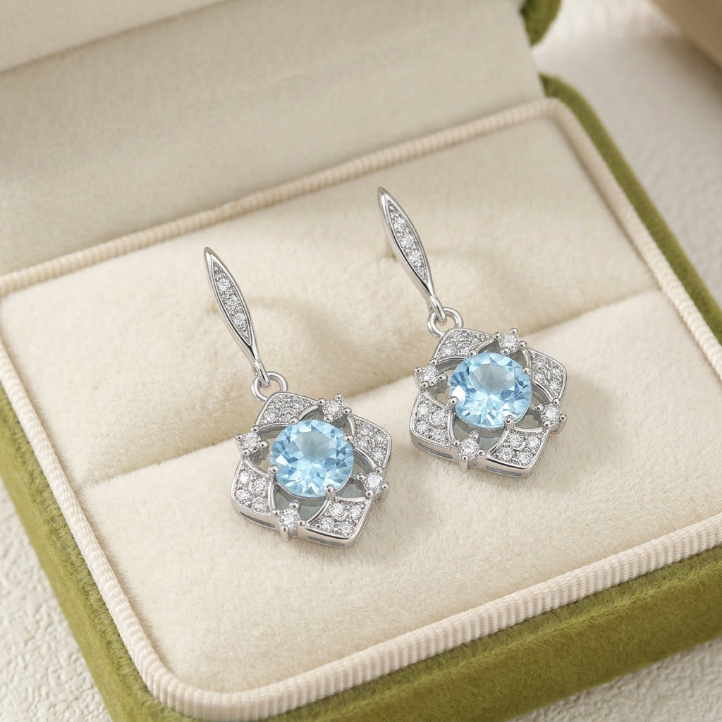 Boucles d'oreilles Topaze – Lumière d’Aurore, Argent
