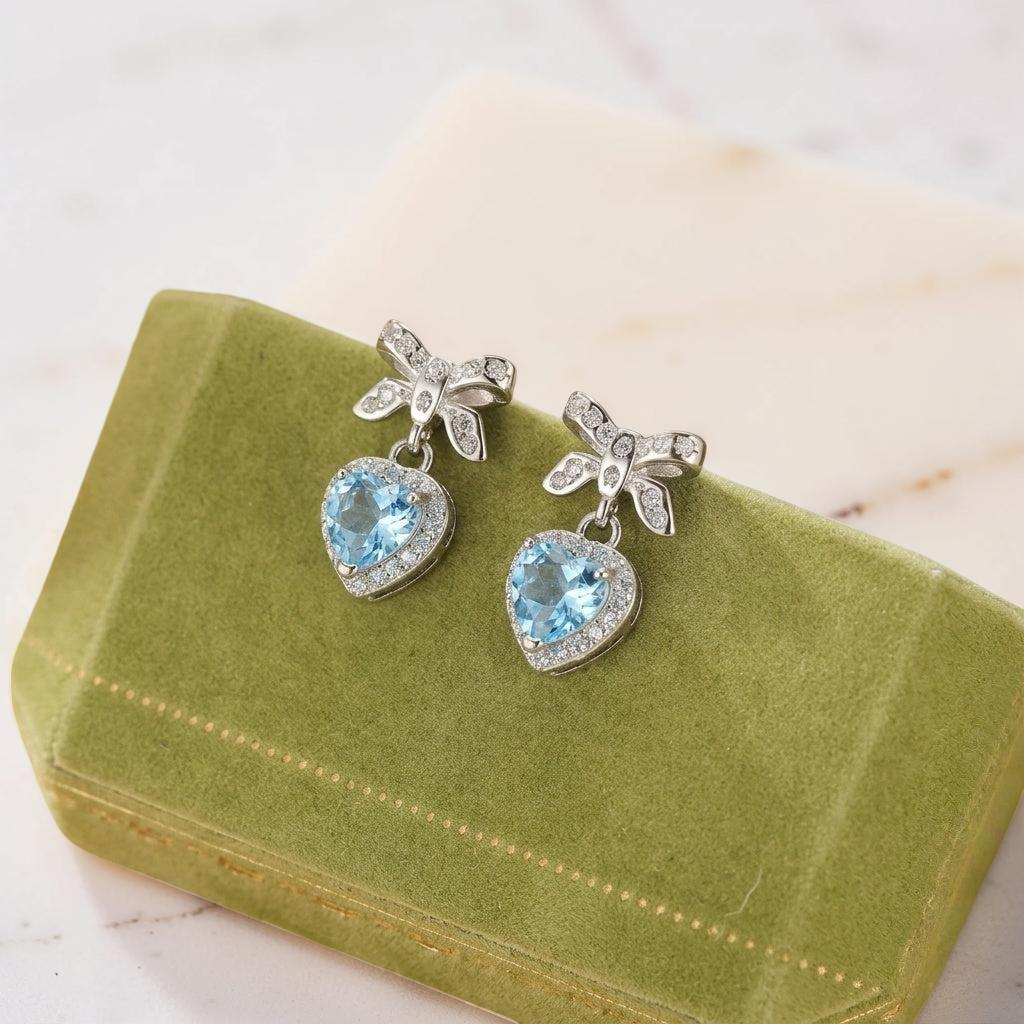 Boucles d'oreilles Topaze – Nœud d'Amour, Argent