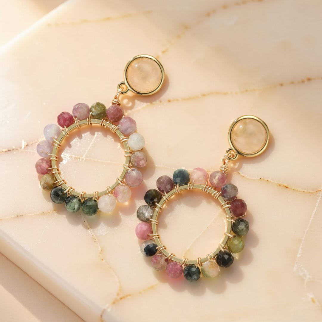 Boucles d'Oreilles Tourmaline – Danse de L'Éveil