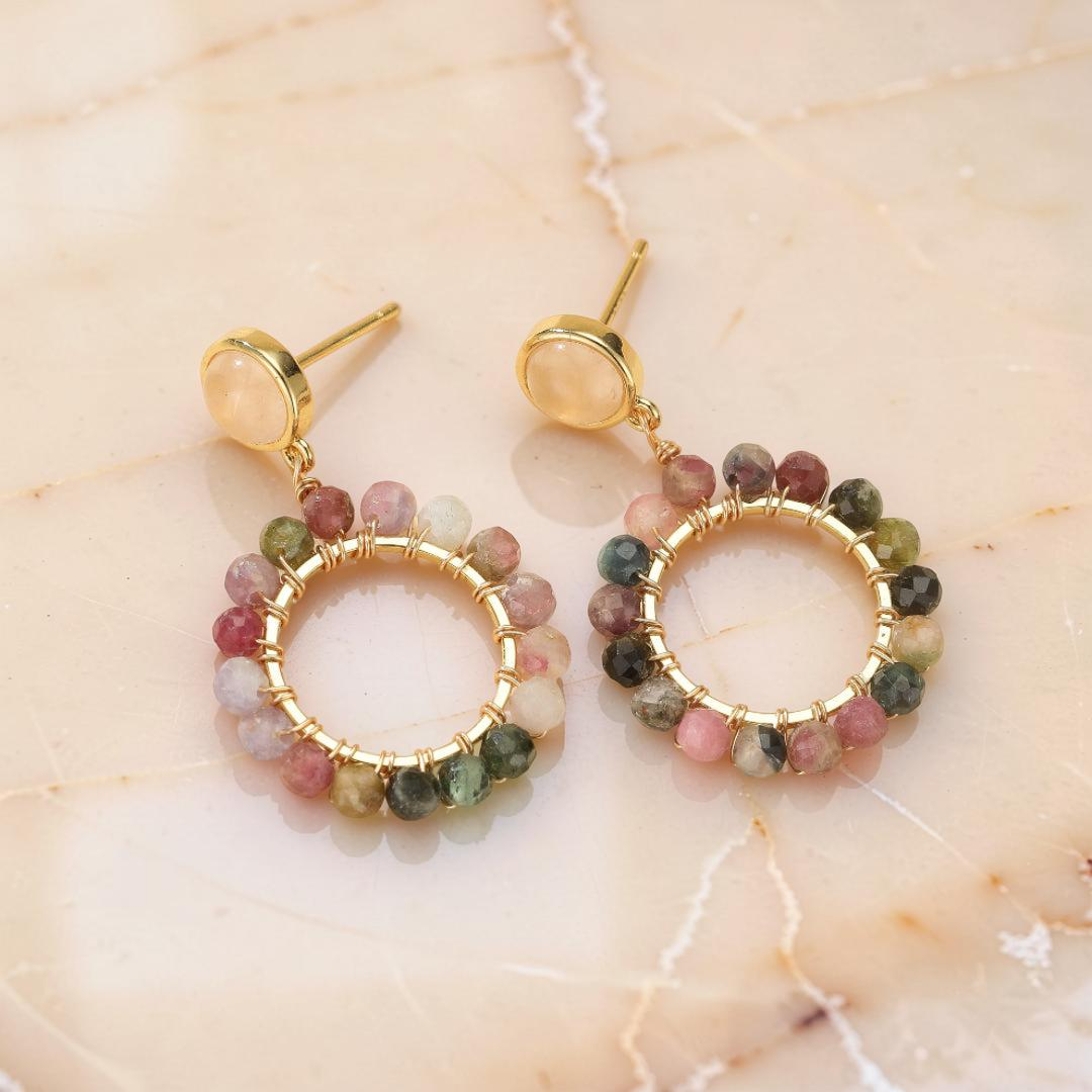 Boucles d'Oreilles Tourmaline – Danse de L'Éveil