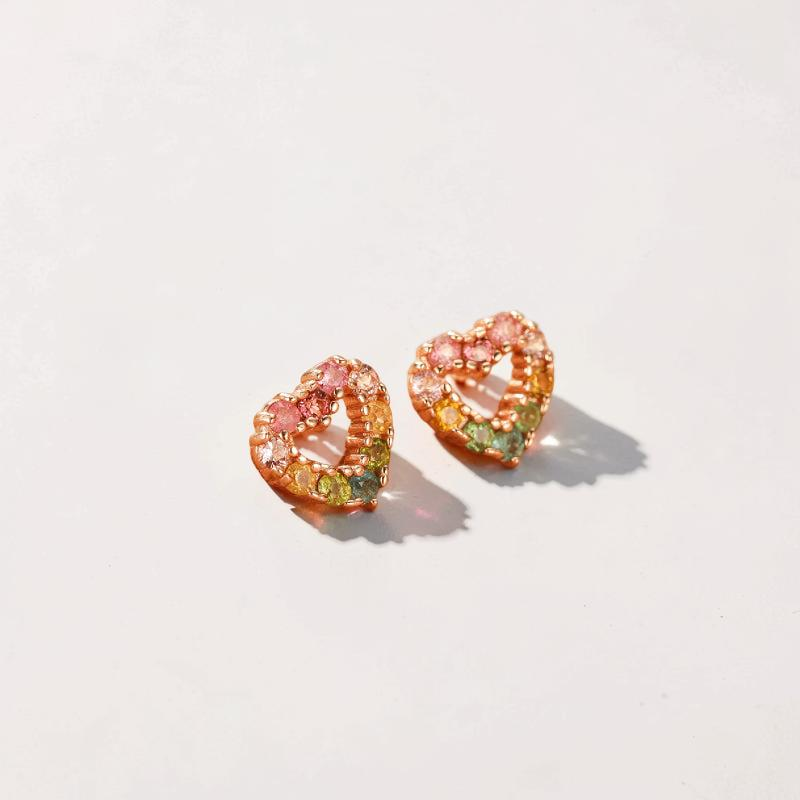 Boucles d'Oreilles Tourmalines – Reflet du Cœur Caché, Argent