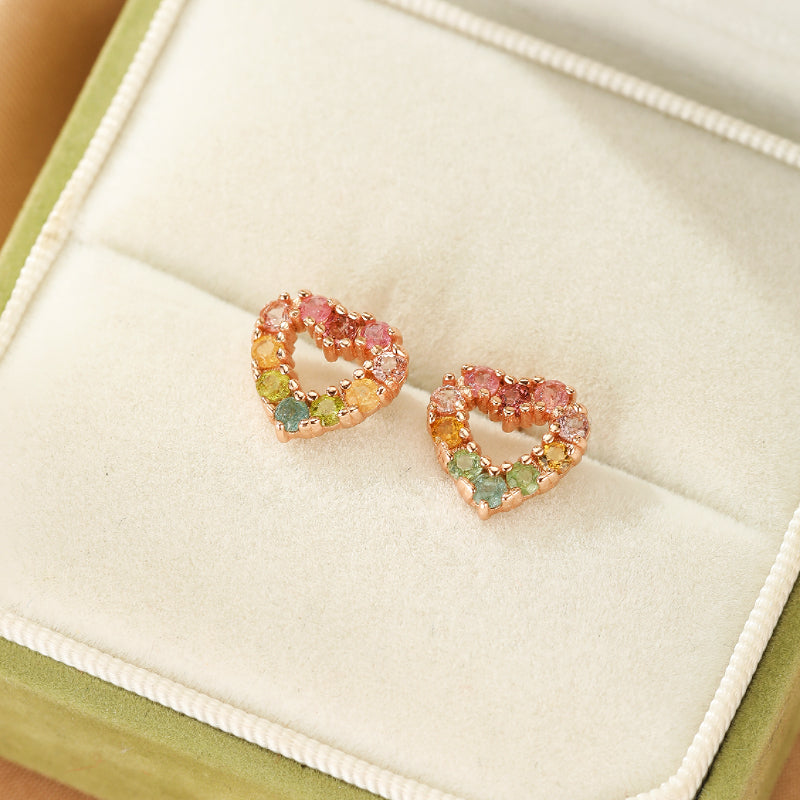 Boucles d'Oreilles Tourmalines – Reflet du Cœur Caché, Argent