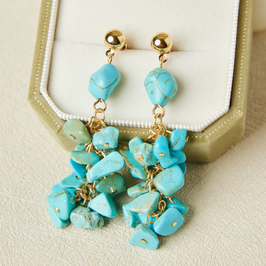 Boucles d'Oreilles Turquoise – Éclat Ensoleillé