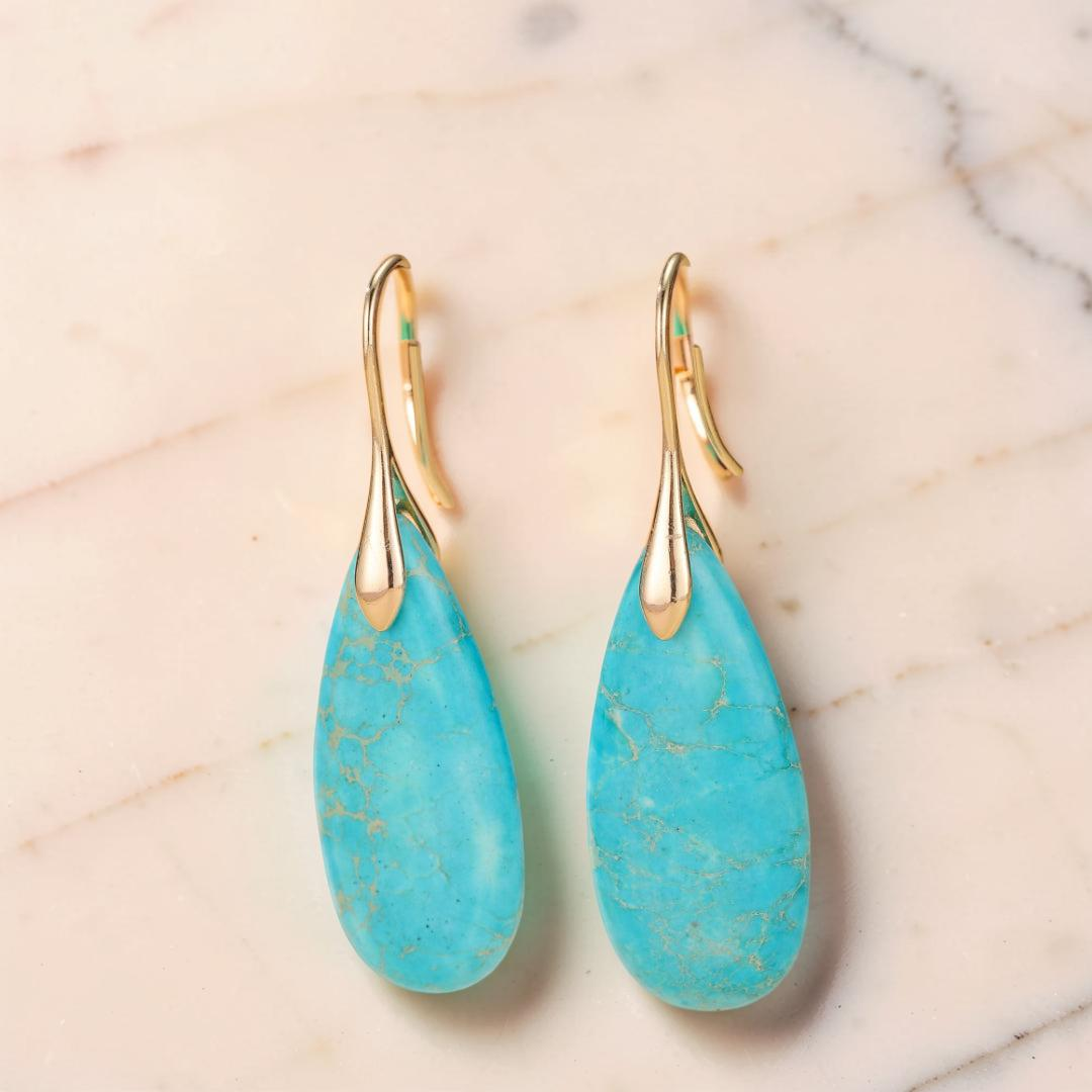 Boucles d'Oreilles Turquoise – Majestueuses