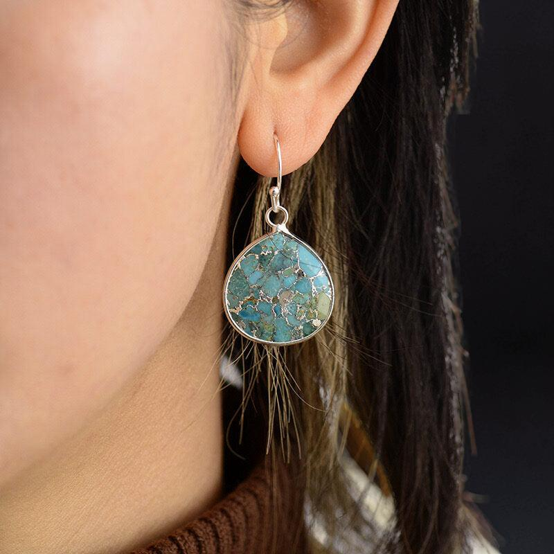 Boucles d'Oreilles Turquoise – Miroir du Ciel
