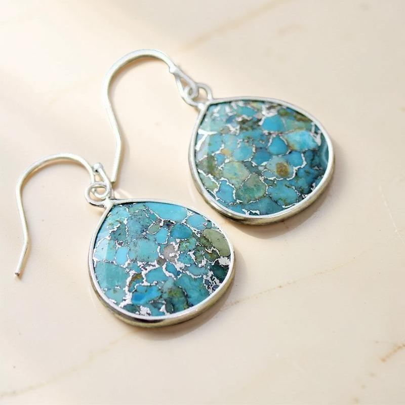 Boucles d'Oreilles Turquoise – Miroir du Ciel