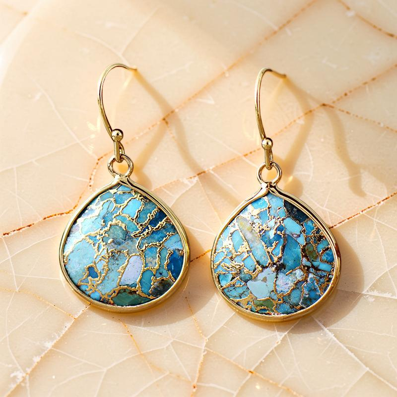 Boucles d'Oreilles Turquoise – Miroir du Ciel