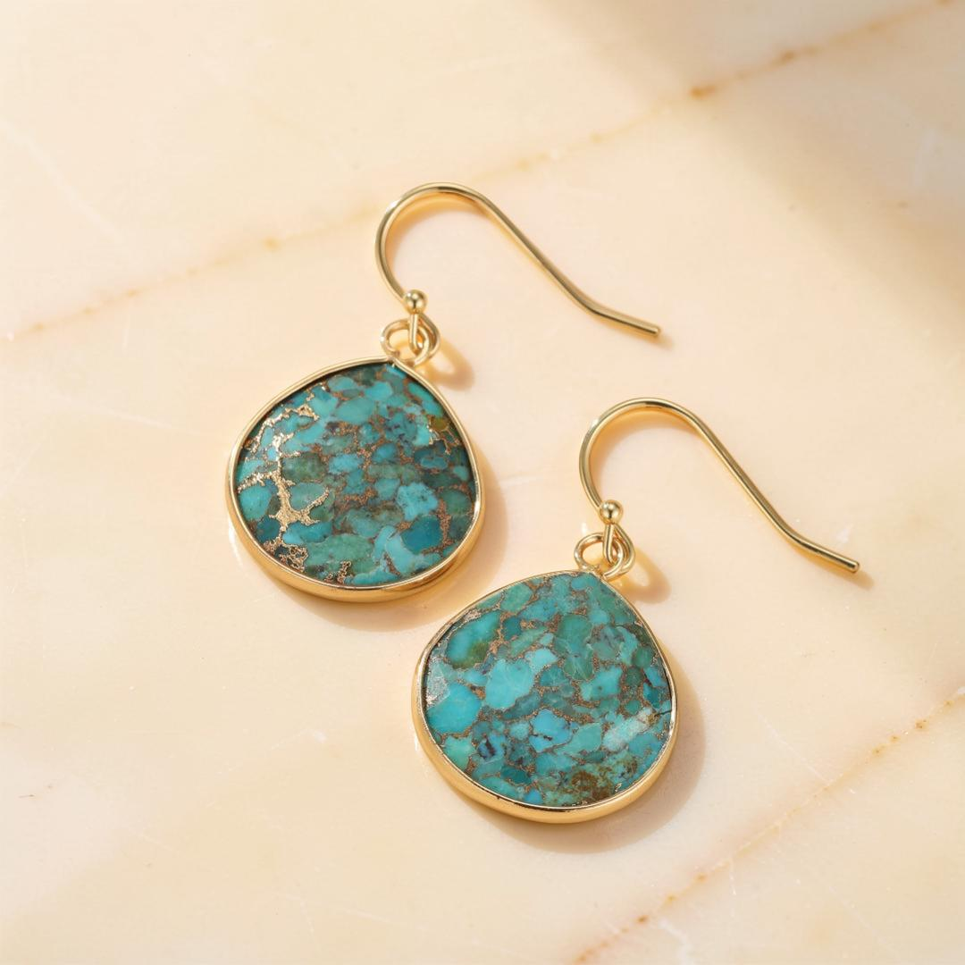 Boucles d'Oreilles Turquoise – Miroir du Ciel