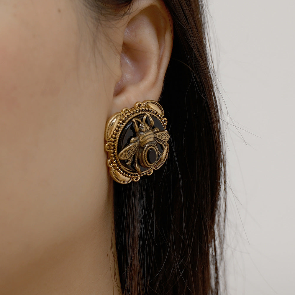 Boucles d’Oreilles Agate – Abeille Royale