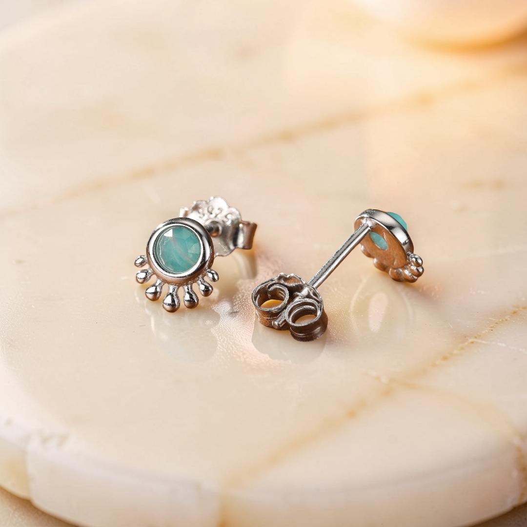 Boucles d'Oreilles Amazonite – Brise d'Océan, Argent