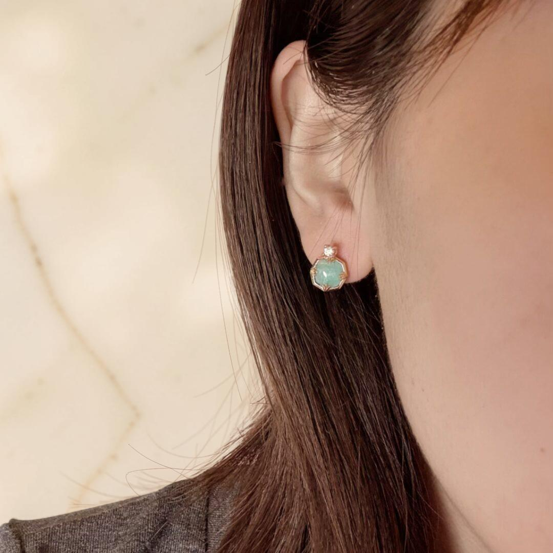 Boucles d'Oreilles Amazonite et Cristal de Roche – Danse des Étoiles, Argent Plaqué Or