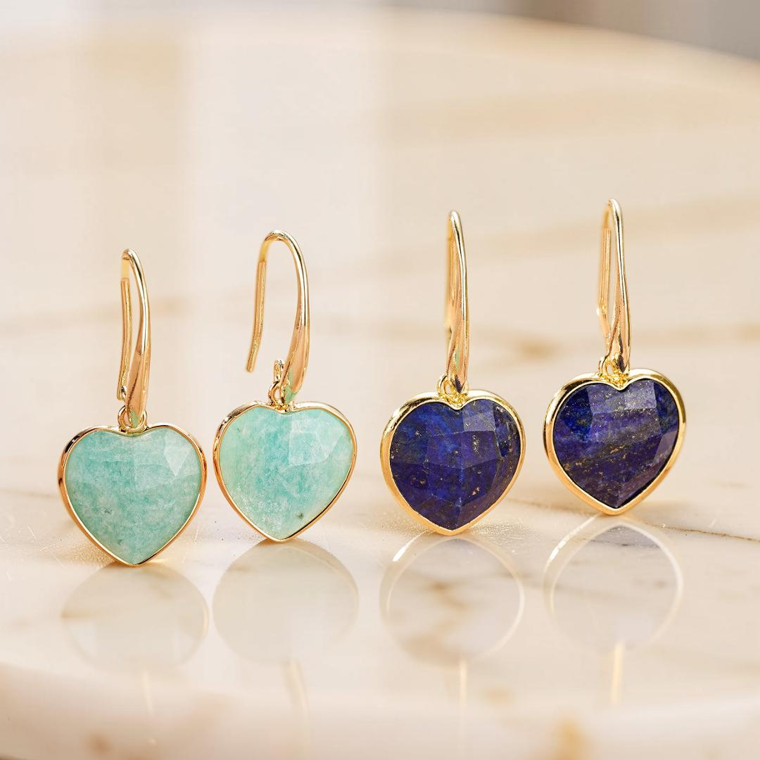 Boucles d’Oreilles Amazonite/Lapis Lazuli – Douceur Radieuse