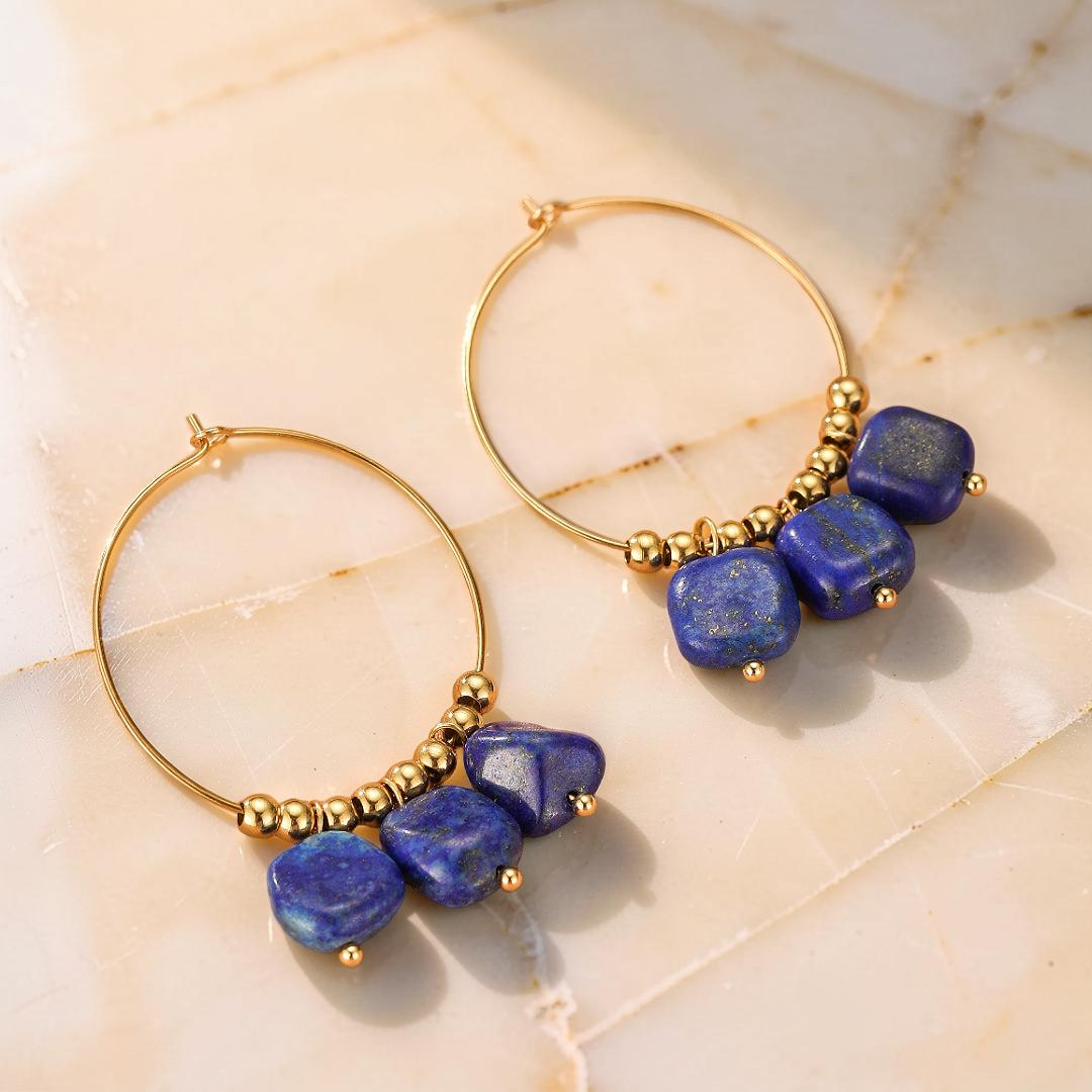 Boucles d’Oreilles Amazonite/Lapis Lazuli – Éclat Minéral