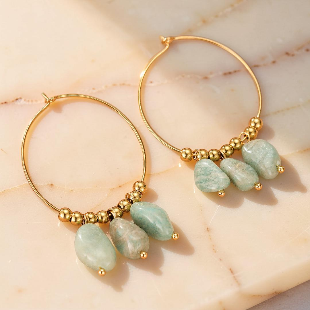 Boucles d’Oreilles Amazonite/Lapis Lazuli – Éclat Minéral