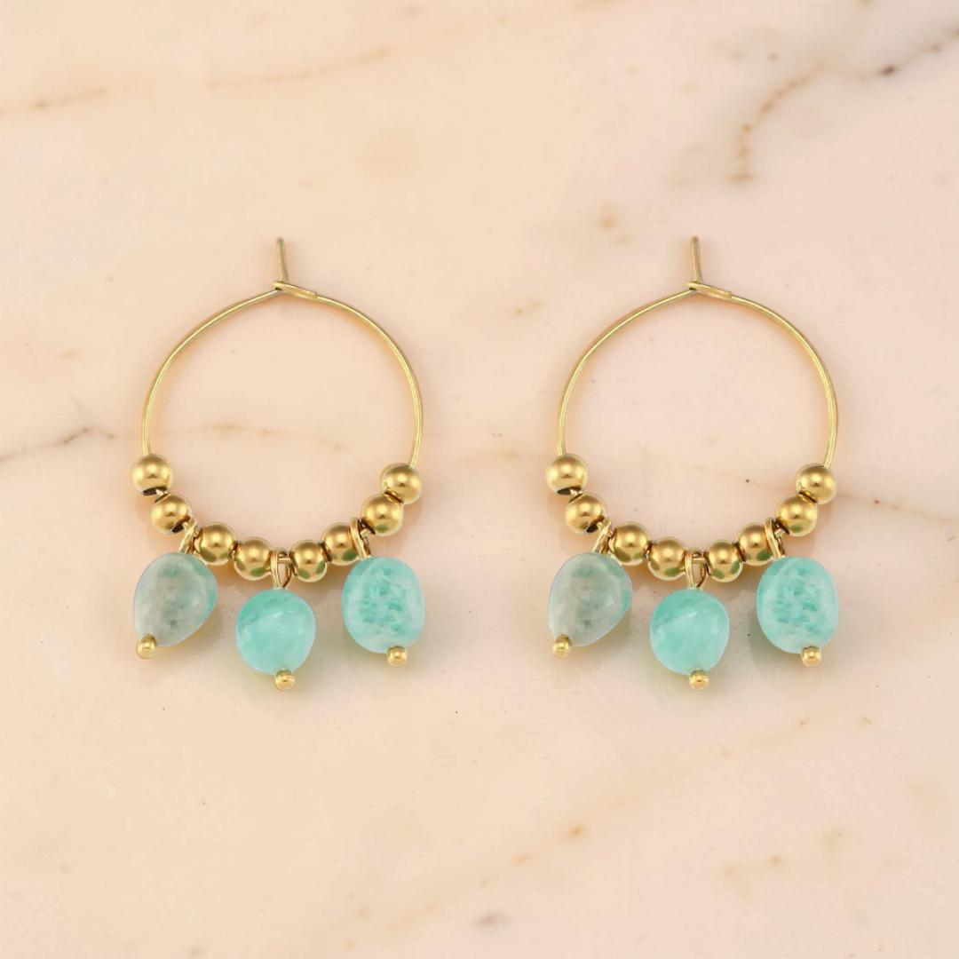 Boucles d’Oreilles Amazonite/Lapis Lazuli – Éclat Minéral
