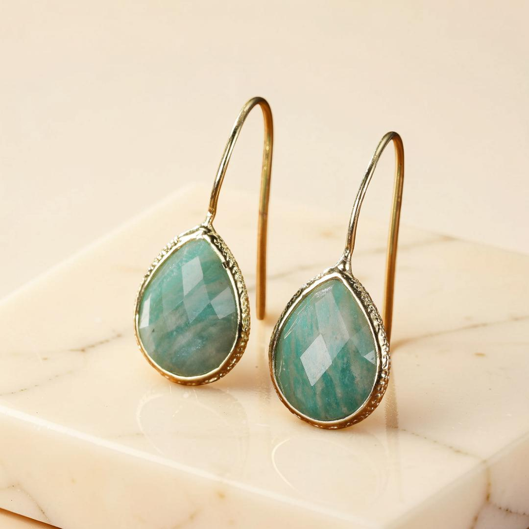Boucles d'Oreilles Amazonite – Vagues Douces