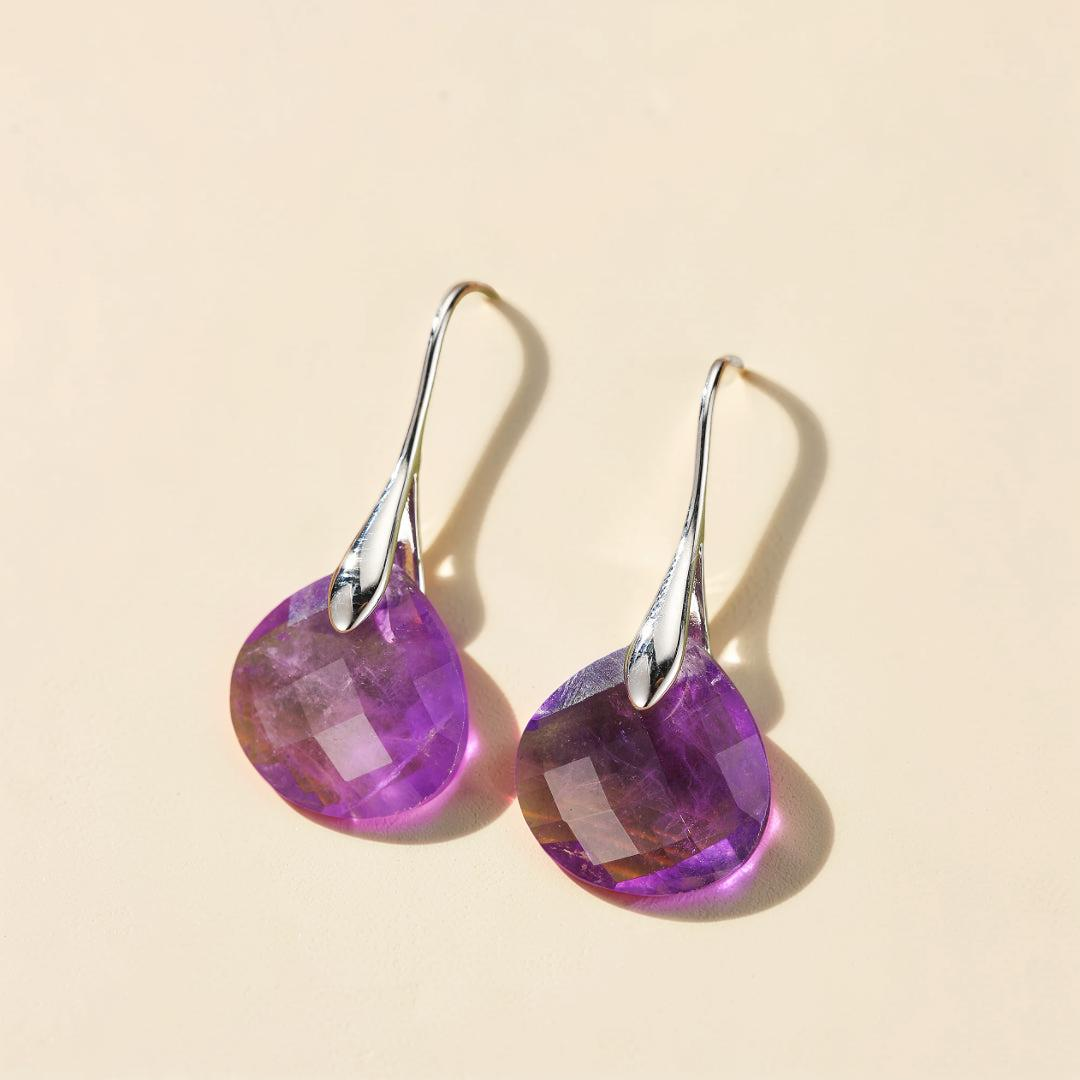 Boucles d’oreilles Améthyste – Goutte de Lune