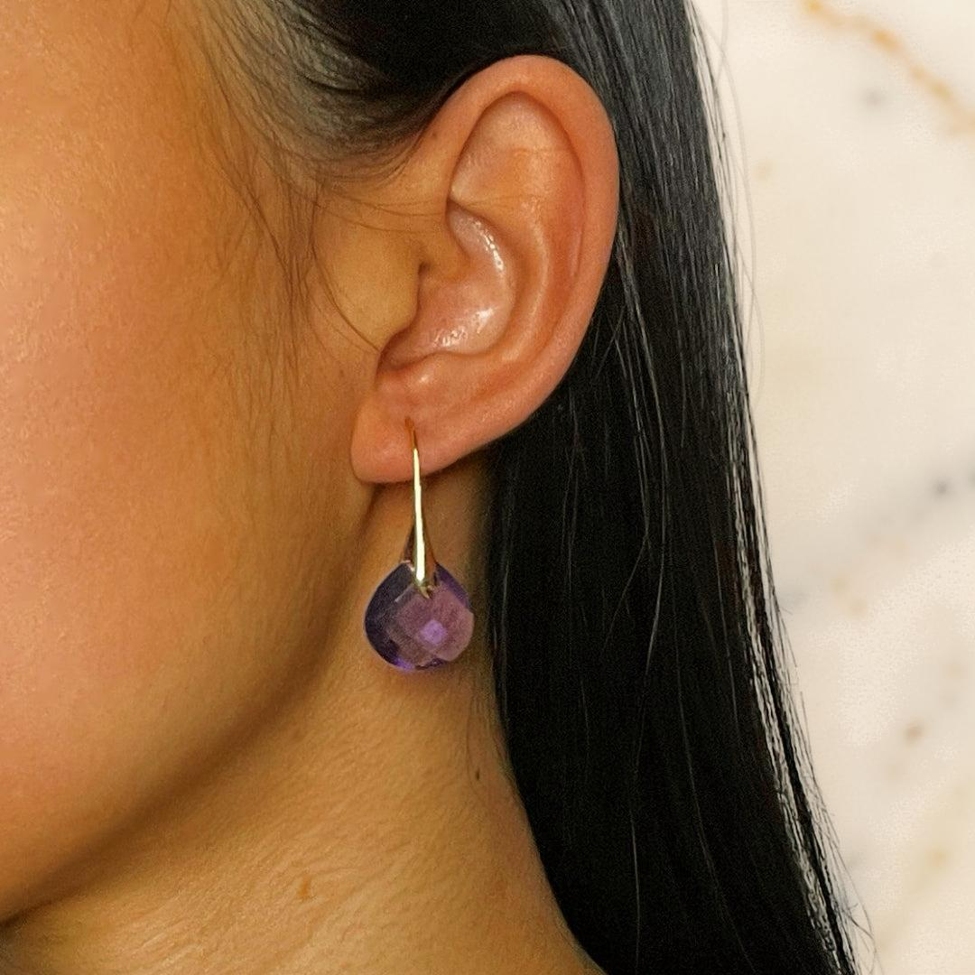 Boucles d’oreilles Améthyste – Goutte de Lune