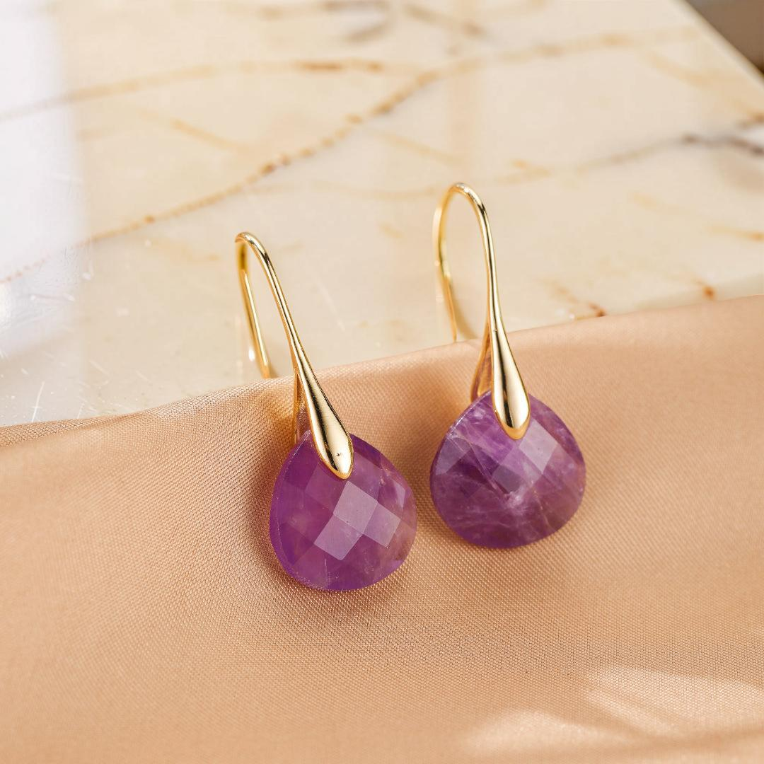 Boucles d’oreilles Améthyste – Goutte de Lune