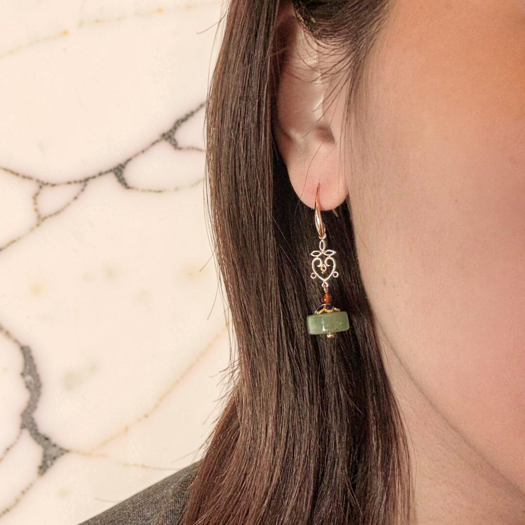 Boucles d'Oreilles Aventurine – Confiance