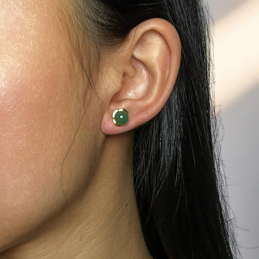 Boucles d’oreilles Aventurine – Éclat Intemporel, Argent