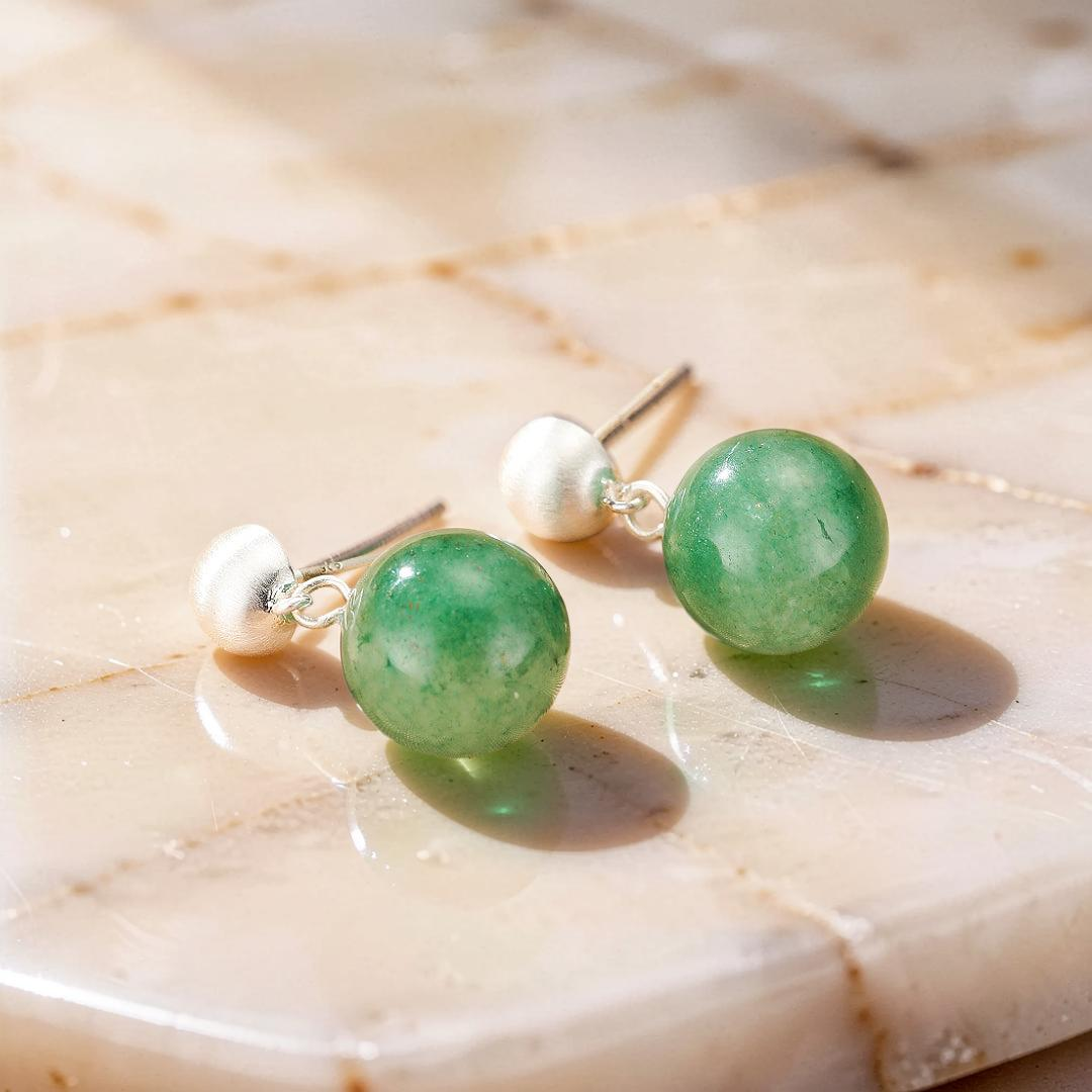 Boucles d'Oreilles Aventurine – Énergie Harmonieuse