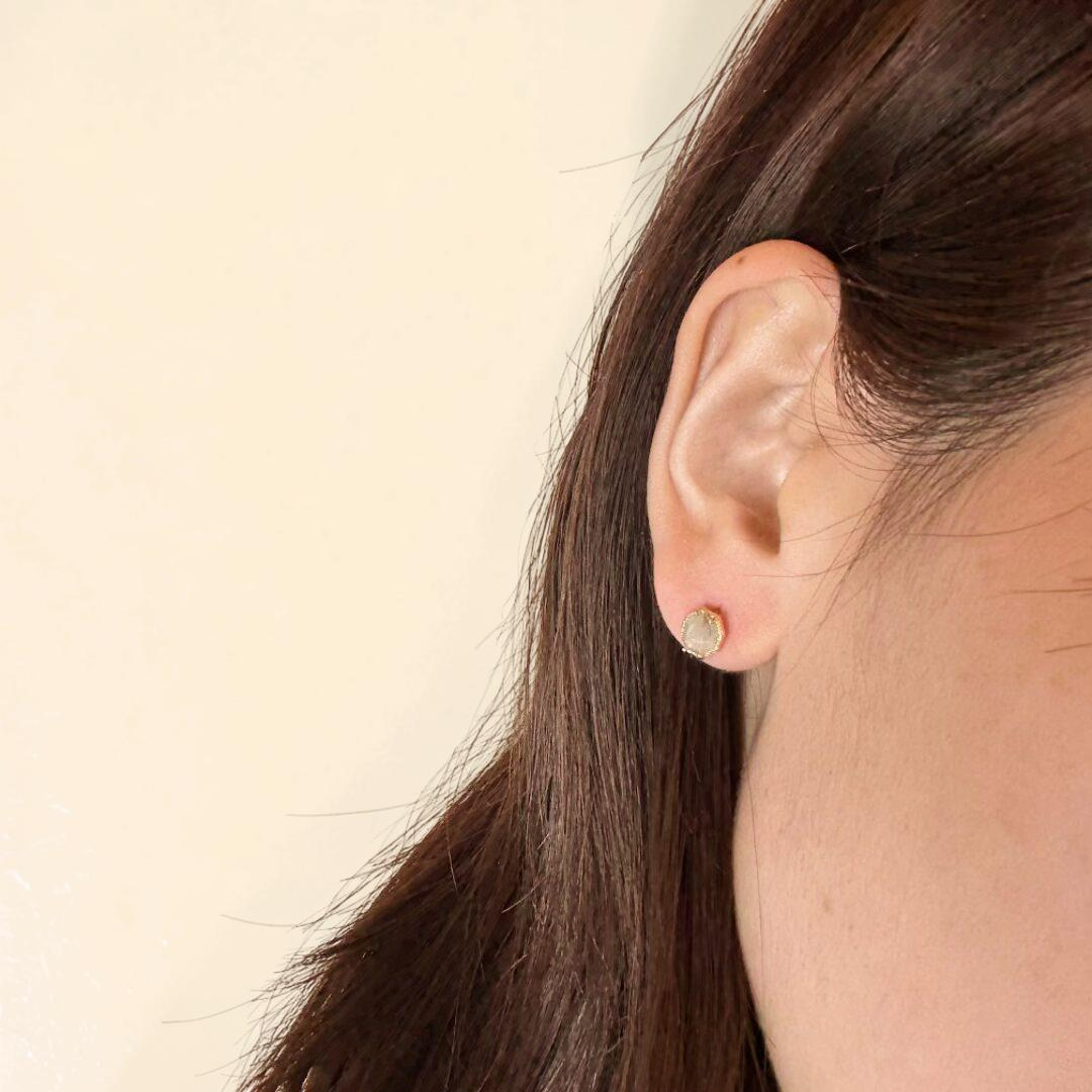 Boucles d'Oreilles Labradorite – Élan Lustré, Argent Plaqué Or