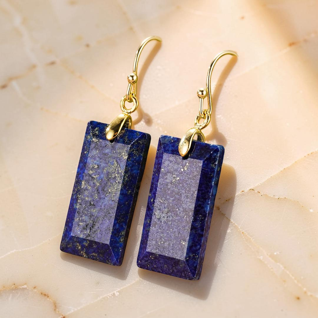 Boucles d’Oreilles Lapis Lazuli – Rectangle Intuitif