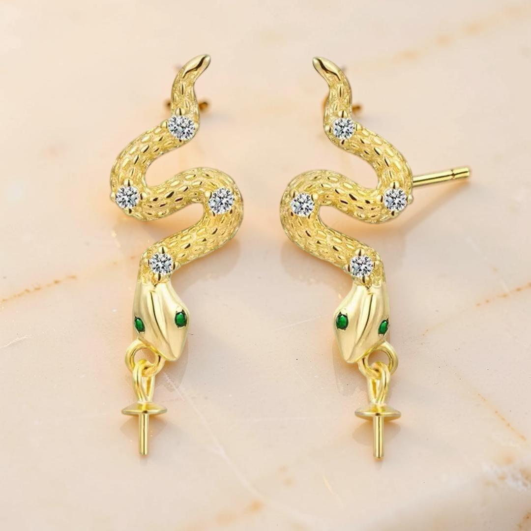 Boucles d’Oreilles Serpent – Danse Abyssale, Argent 925