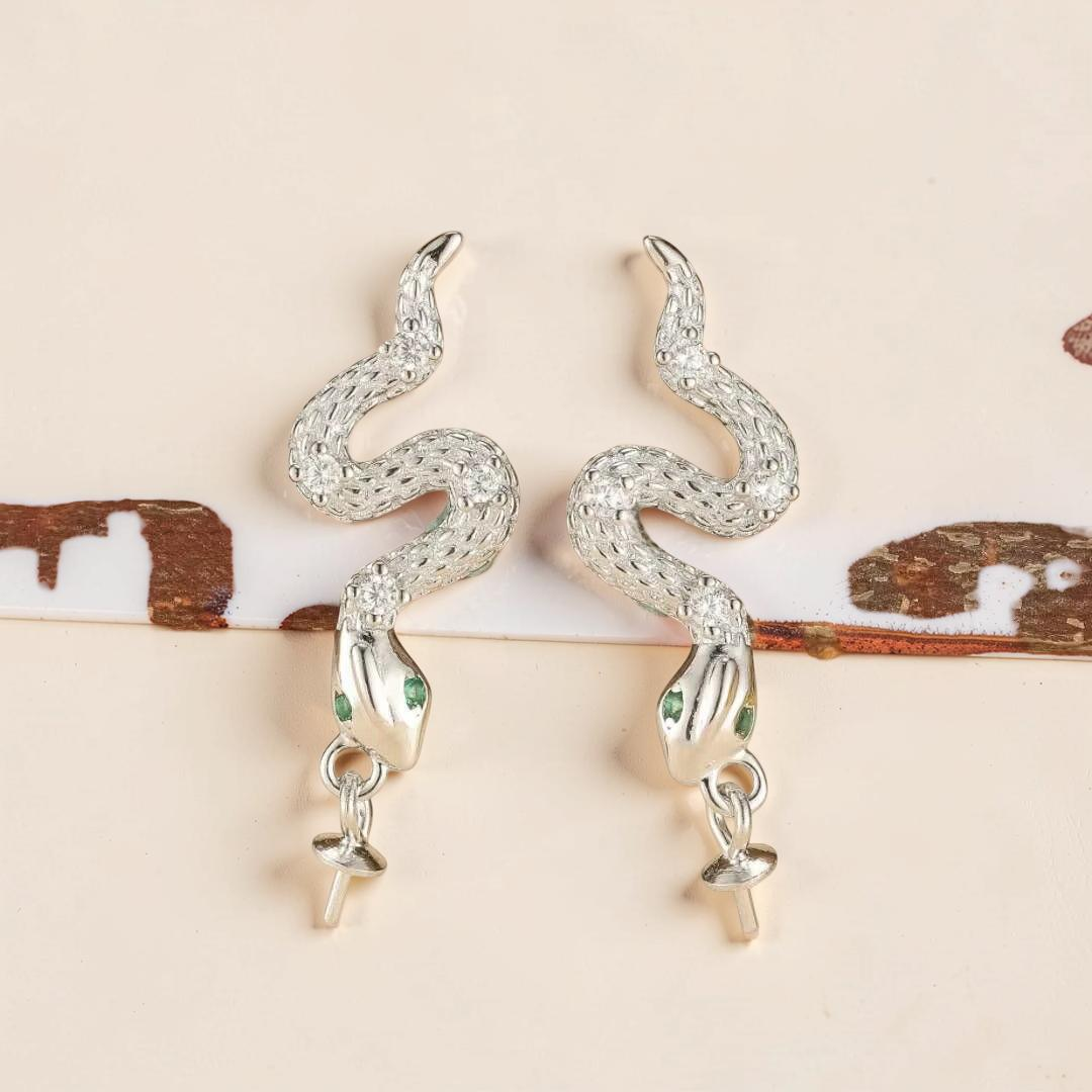 Boucles d’Oreilles Serpent – Danse Abyssale, Argent 925