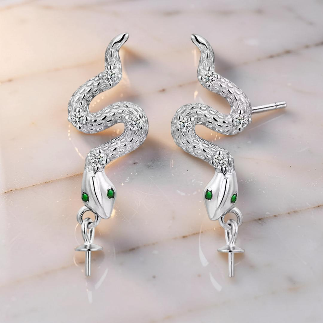 Boucles d’Oreilles Serpent – Danse Abyssale, Argent 925