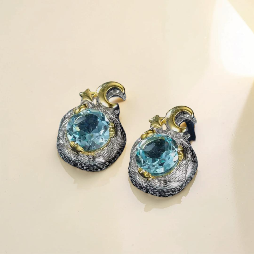 Boucles d’Oreilles Topaze – Gouttes de Soleil, Argent 925