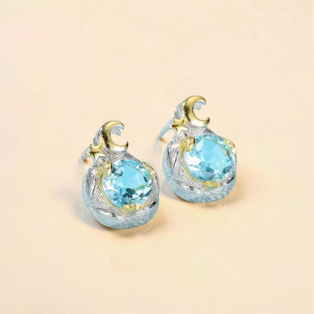 Boucles d’Oreilles Topaze – Gouttes de Soleil, Argent 925