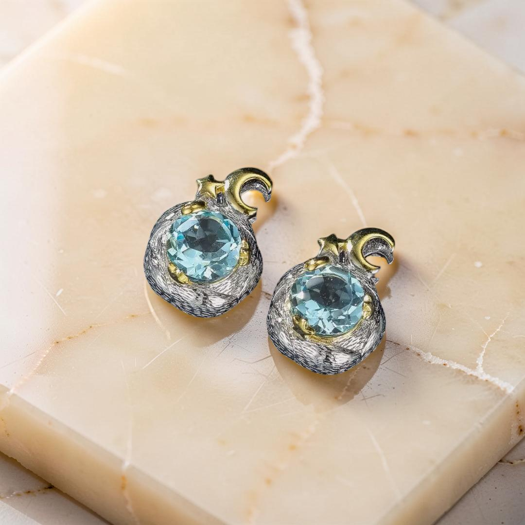 Boucles d’Oreilles Topaze – Gouttes de Soleil, Argent 925