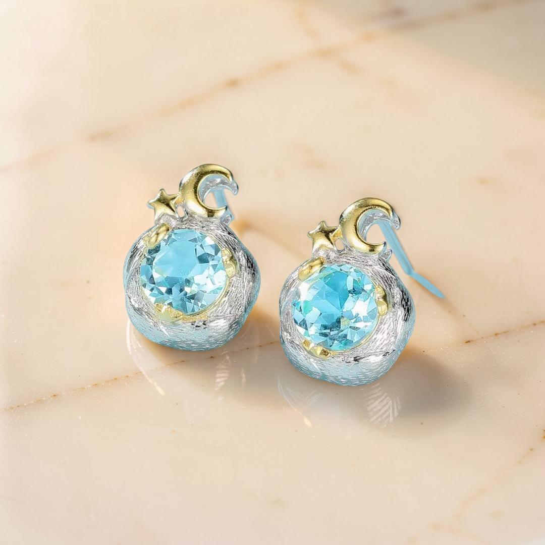 Boucles d’Oreilles Topaze – Gouttes de Soleil, Argent 925